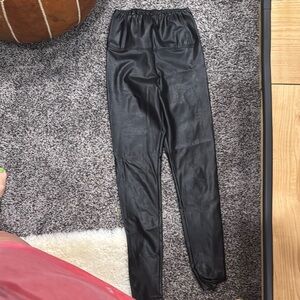 Black Faux Leather Leggings